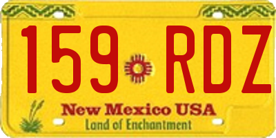 NM license plate 159RDZ