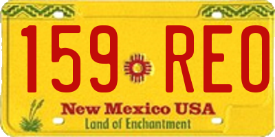 NM license plate 159REO