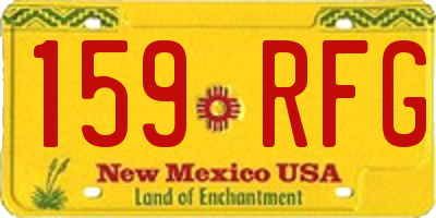NM license plate 159RFG