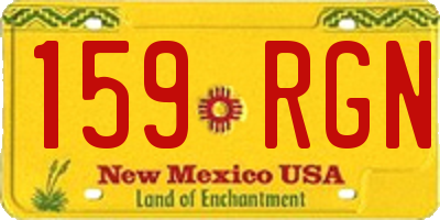 NM license plate 159RGN