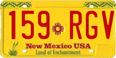 NM license plate 159RGV