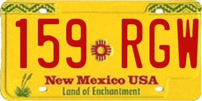 NM license plate 159RGW
