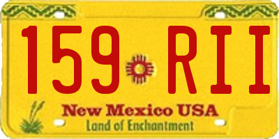 NM license plate 159RII