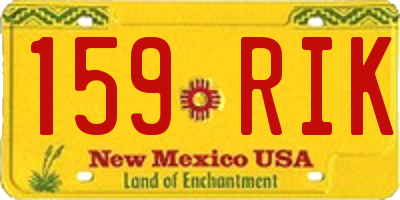NM license plate 159RIK