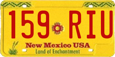 NM license plate 159RIU
