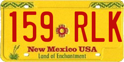 NM license plate 159RLK