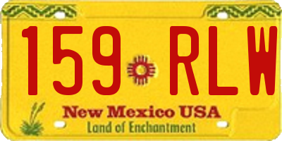 NM license plate 159RLW