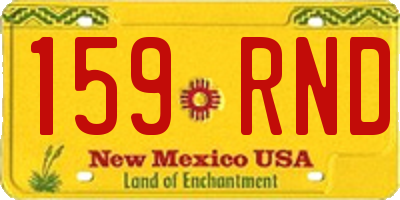 NM license plate 159RND