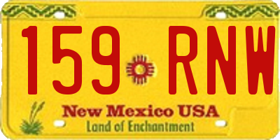 NM license plate 159RNW