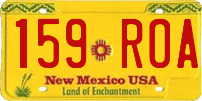 NM license plate 159ROA