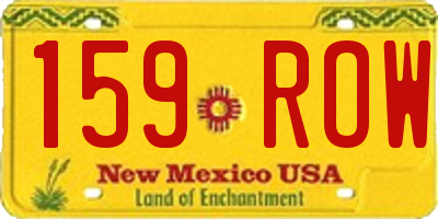 NM license plate 159ROW