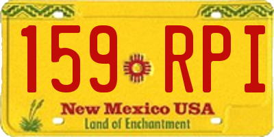 NM license plate 159RPI