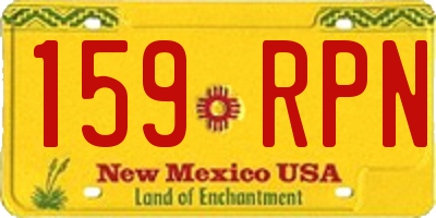 NM license plate 159RPN