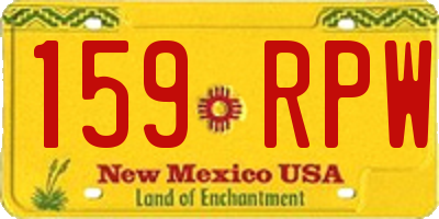 NM license plate 159RPW