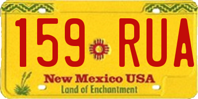 NM license plate 159RUA