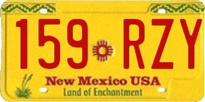 NM license plate 159RZY