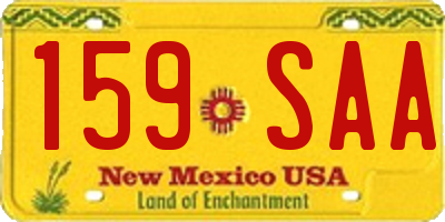 NM license plate 159SAA