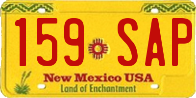 NM license plate 159SAP