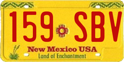 NM license plate 159SBV