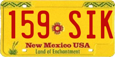 NM license plate 159SIK