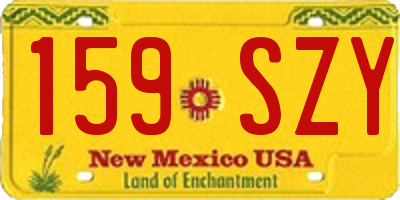 NM license plate 159SZY