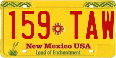 NM license plate 159TAW