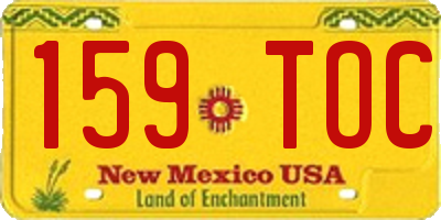 NM license plate 159TOC
