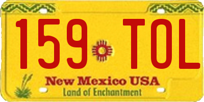 NM license plate 159TOL