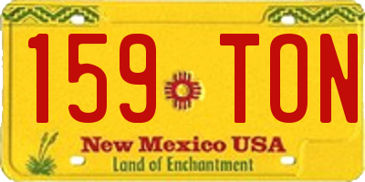 NM license plate 159TON