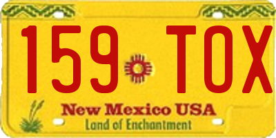 NM license plate 159TOX