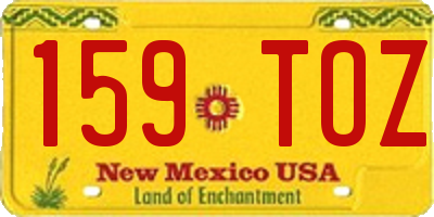 NM license plate 159TOZ