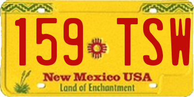 NM license plate 159TSW