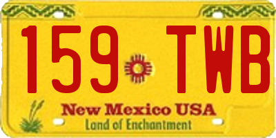 NM license plate 159TWB