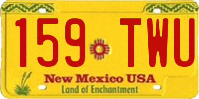 NM license plate 159TWU