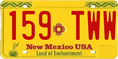 NM license plate 159TWW