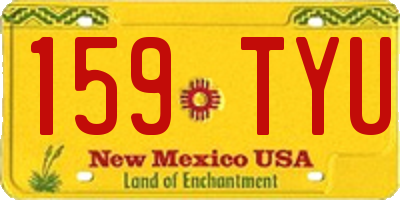 NM license plate 159TYU