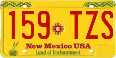 NM license plate 159TZS