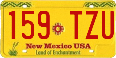 NM license plate 159TZU