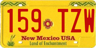 NM license plate 159TZW