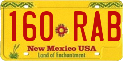 NM license plate 160RAB