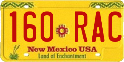 NM license plate 160RAC