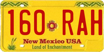 NM license plate 160RAH