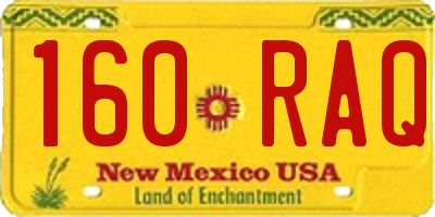 NM license plate 160RAQ