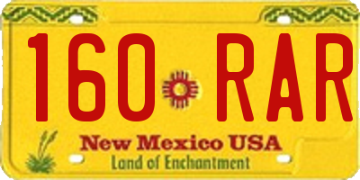 NM license plate 160RAR