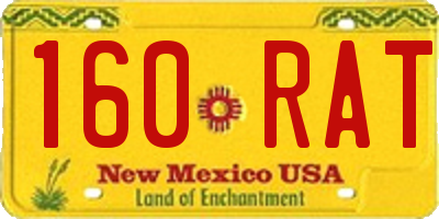 NM license plate 160RAT