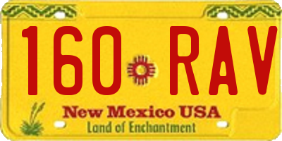 NM license plate 160RAV