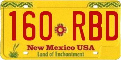 NM license plate 160RBD