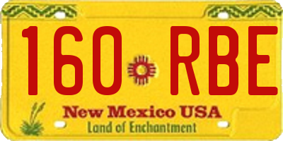 NM license plate 160RBE