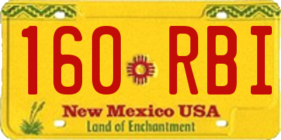 NM license plate 160RBI