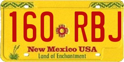 NM license plate 160RBJ